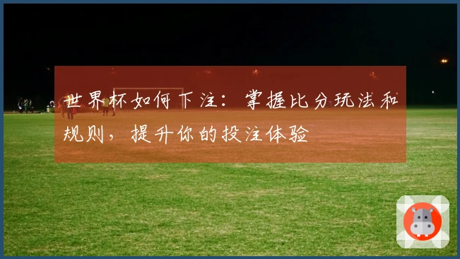世界杯如何下注：掌握比分玩法和规则，提升你的投注体验